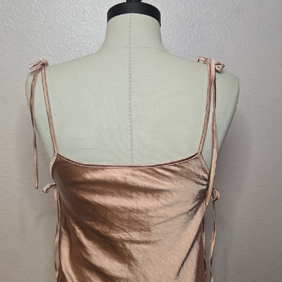 Elegant Satin Slip Dress - Rose Gold - Picture 4 of 8